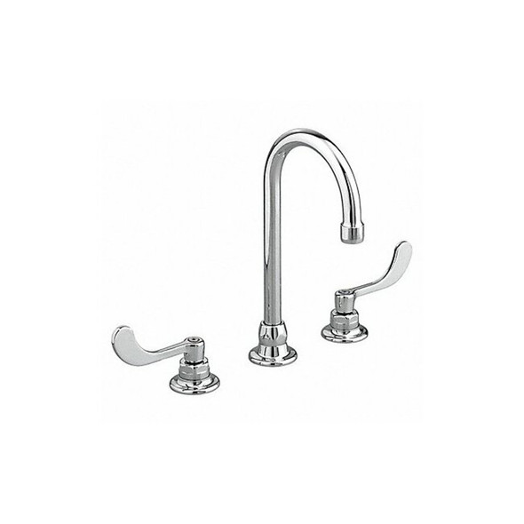 Manual Gooseneck Kitchen/Bathroom Faucet, 8" Mount, Chrome 3 Hole