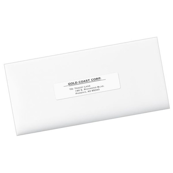 Laser Label, 4 in Label W, 1 in Label H, 20 Labels per Sheet White  AVE05161