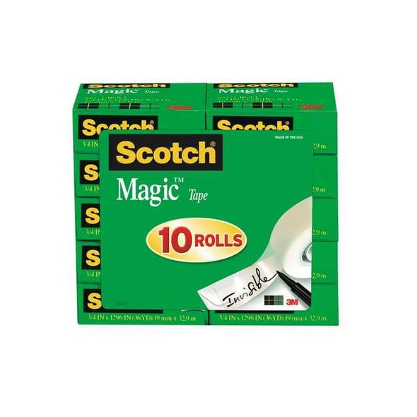 3m Office Tape, Transparent, 3/4x1000In, PK10 810P10K
