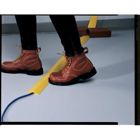 Cable Protector, 1-1/8 in H, 25 ft L, 3-1/4 in W, 1 Channel, PVC, Yellow