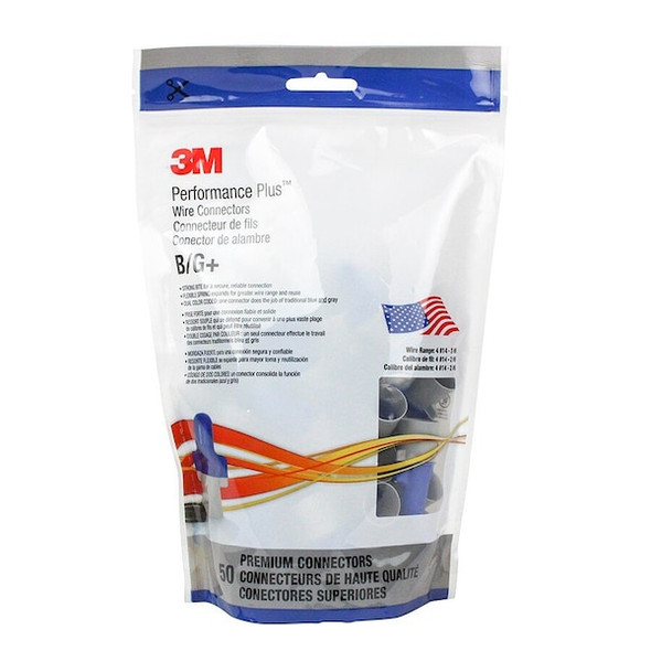 3m Twist On Wire Connector,600 V,PK50 B/G+BOX 3m Twist On Wire Connector,600 V,PK50 B/G+BOX