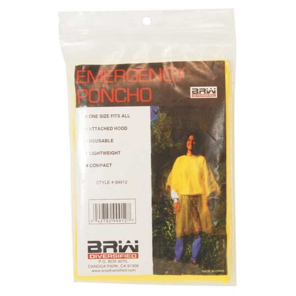 North by Pip Disposable Poncho, Polyethylene, Yellow 140968