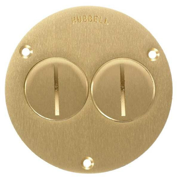 Hubbell Wiring Device-Kellems Floor Box Cover,Round,2-Gang,3-7/8 in. S3725