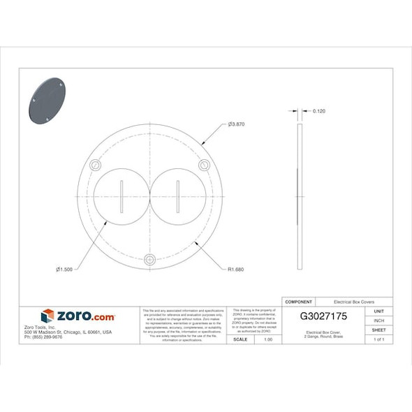 Hubbell Wiring Device-Kellems Box Cover, Floor Box Type, 2 Gang, Brass S3725