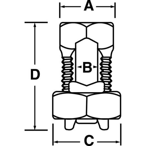Blackburn Split-Bolt Connector,8 sol to 4 sol 4H