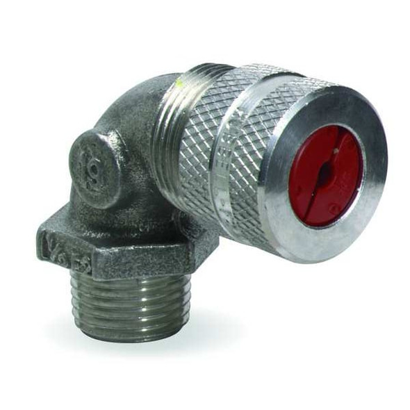 Hubbell Wiring Device-Kellems Liquid Tight Connector,1/2in.,90 deg,Red NHC1021