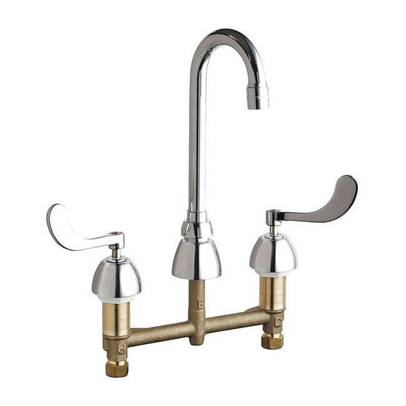 Gooseneck Kitchen/Bathroom Faucet, Manual, 8" Mount, 3 Hole Commercial
