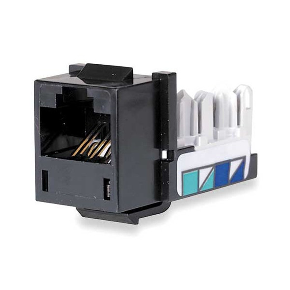 Hubbell XJ5e Network Connector - 1 x RJ-45 Network Female - Black