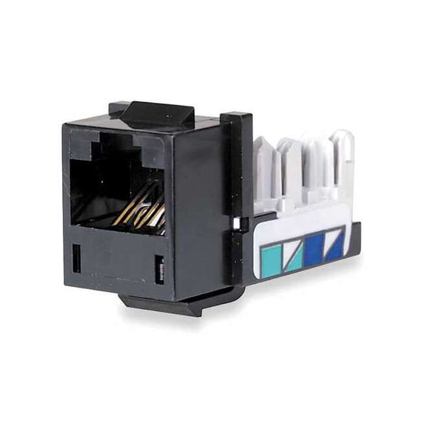 Hubbell XJ5e Network Connector - 1 x RJ-45 Network Female - Black