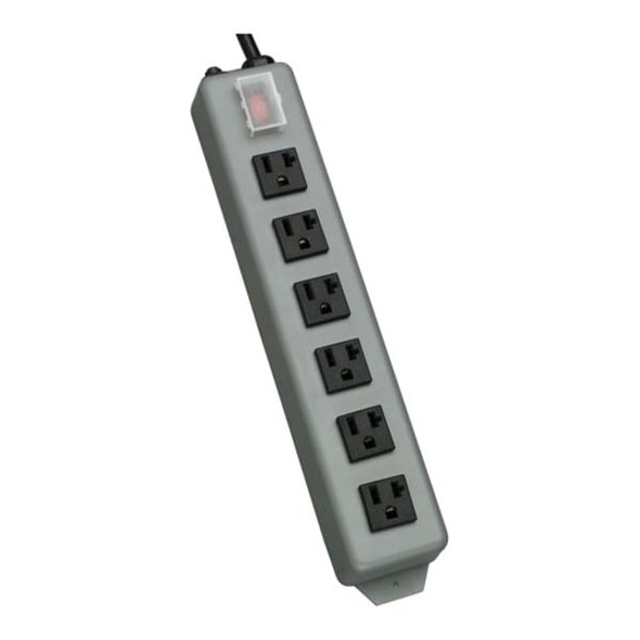 Tripp Lite Outlet Strip, Industrial, 6 5-15R, 5-20P, 15 ft., Gray UL620-15