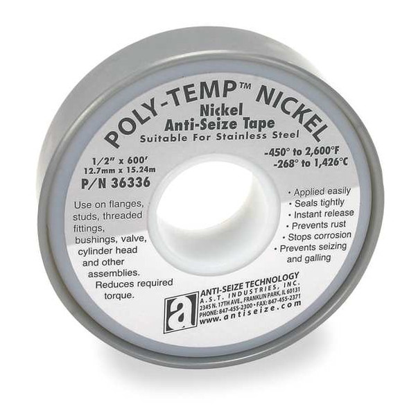 Anti-Seize Technology Antiseize Tape,1/2 In. W,600 In. L 36336