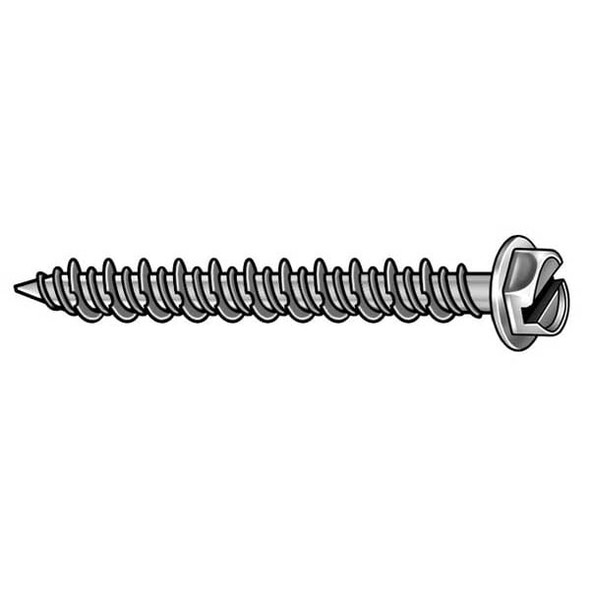 Tapcon Tapcon Masonry Screw, 1/4" Dia., Hex, 1-3/4" L, Steel Blue Climaseal, 100 PK 3155407