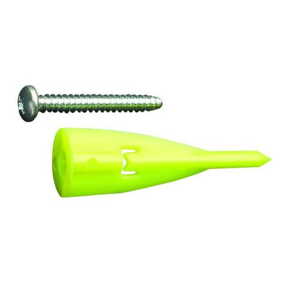 WallClaw Anchors Wall Anchor, 2" L, Plastic, 60 lbs Tension Strength, 100 PK