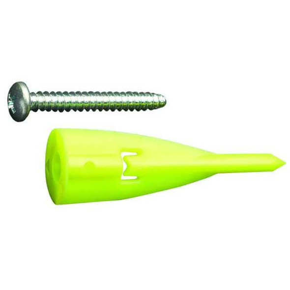 WallClaw Anchors Wall Anchor, 2" L, Plastic, 60 lbs Tension Strength, 100 PK