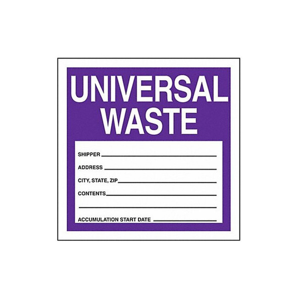 Accuform DOT Handling Label,Waste,4" W,PK100 MHZW17EVC