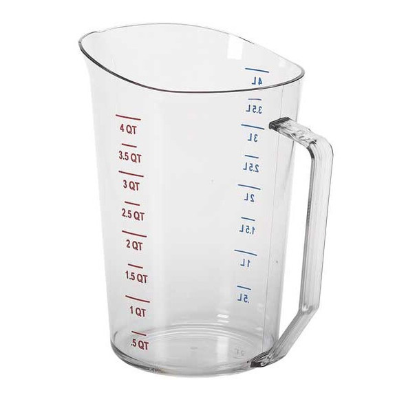 Cambro 4 qt. Polycarbonate Polycarbonate Measuring Cup, Clear EA400MCCW135