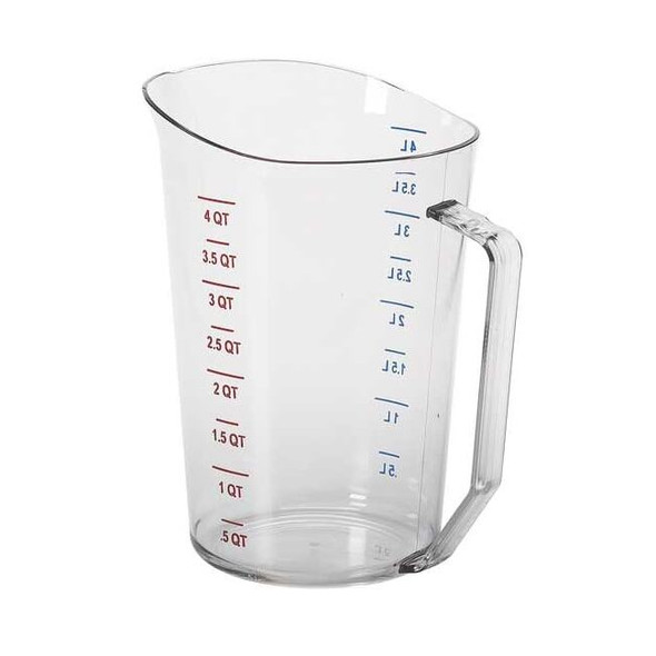 Cambro 4 qt. Polycarbonate Polycarbonate Measuring Cup, Clear EA400MCCW135
