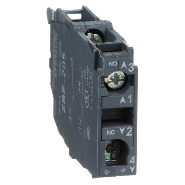 Schneider Electric Contact Block, Black, 1NO/1NC, 22 mm ZBE205 Schneider Electric Contact Block, Black, 1NO/1NC, 22 mm ZBE205