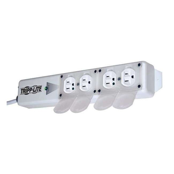 Outlet Strip, Surge, Hospital Grade, 4 5-15R-HG, 5-15P-HG, 15 ft., White