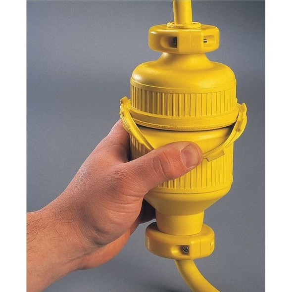 Straight Blade Connector, 14-50R, 50 A, 125/250V AC, 3 Pole, 4 Wire, Screw Terminals, Yellow