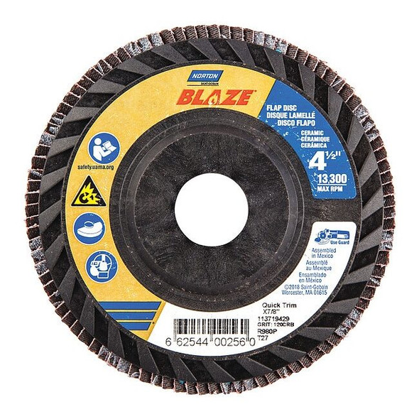 Norton Abrasives Fiber Disc,4 1/2 in Dia,7/8in Arbor 66254400256