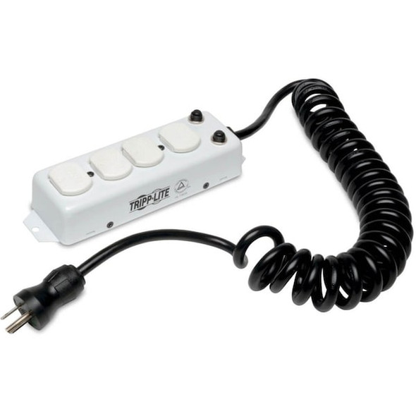 Tripp Lite Outlet Strip, Rack Mounted, 4 5-15R-HG, 5-15P-HG, 10 ft., White PS-410-HGOEMCC