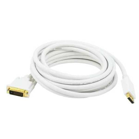 Monoprice CPU Cord,  Displayport/DVI, 15ft, White 6017
