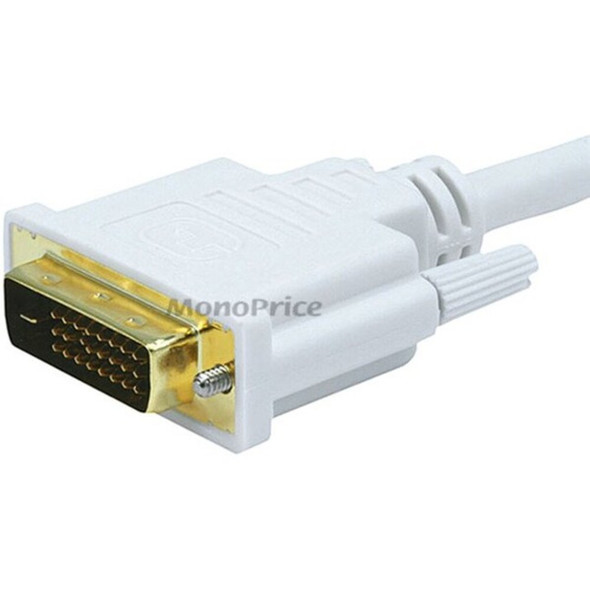 Monoprice CPU Cord,  Displayport-DVI, 15ft, White 6017