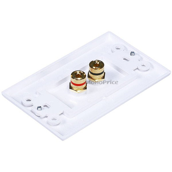 Monoprice A/V Wallplate,Banana Post,2pc,1Spkr,Wht 3324