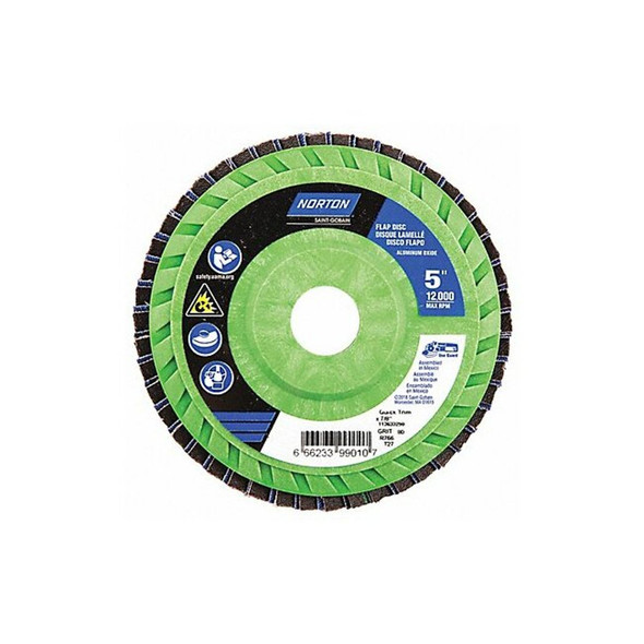 Norton Abrasives Flap Disc,5 In x 80 Grit,7/8 66623399010