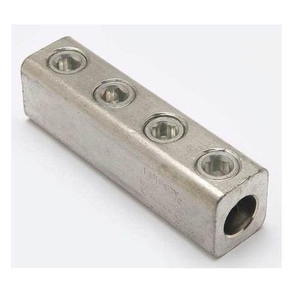 Burndy Mechanical Lug, 250 kcmil Max, 2 Conductor, 5/8 in Stud, Aluminum AMS250