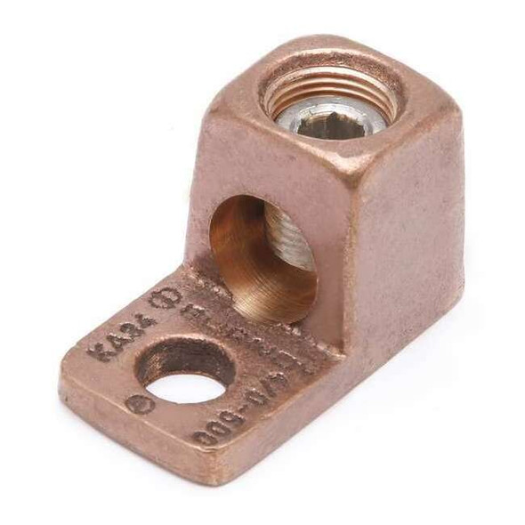 Mechanical Lug, 4/0 AWG Max, 1 Conductor, 1 Hole, 3/8 in Stud, Copper
