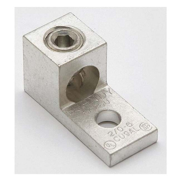 Mechanical Lug, 2/0 AWG Max, 1 Conductor, 1 Hole, 1/4 in Stud, Aluminum