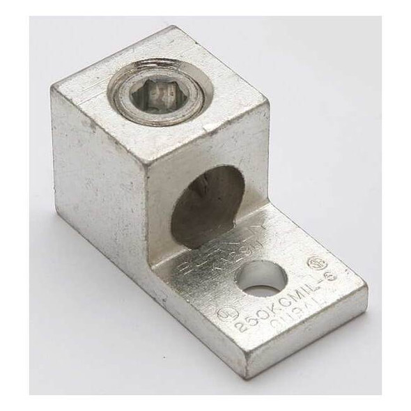 Mechanical Lug, 250 kcmil Max, 1 Conductor, 1 Hole, 5/16 in Stud, Aluminum