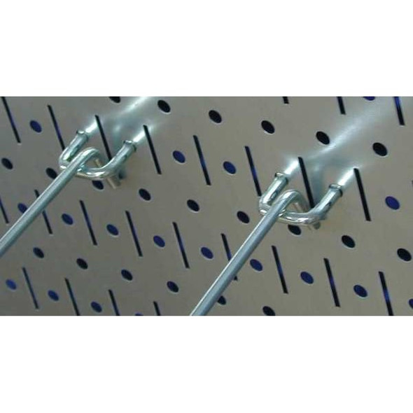 Pegboard Panel, Round 1/4 in Holes, 1 in Hole Spacing, 32 in H x 96 in W x 3/4 in D, Blue