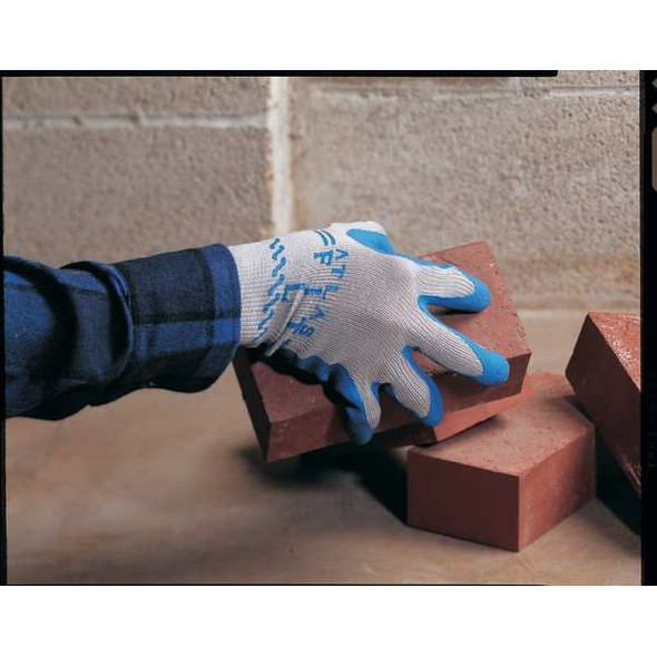 Latex Coated Gloves, Natural Rubber Latex, Rough, Palm, 4 Abrasion Level, Gray, S (7) 1 PR