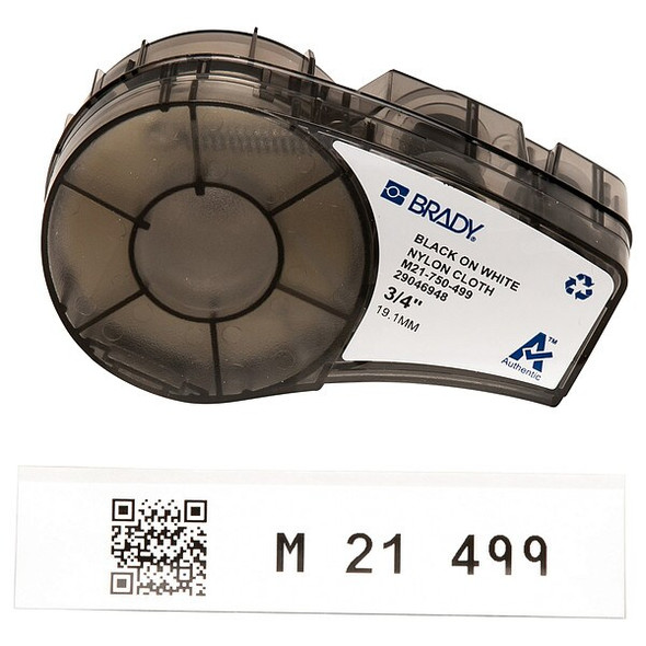 Brady Label Tape Cartridge, Black/White, Labels/Roll: Continuous M21-750-499