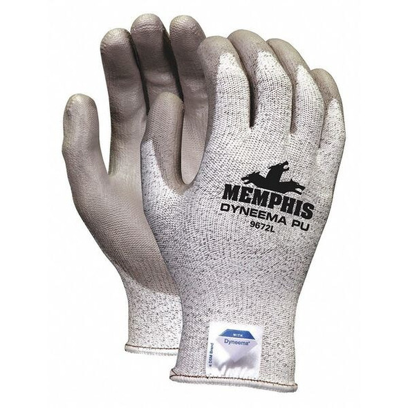 Cut-Resistant Coated Gloves, Cut Level A3 ,Dipped ,Polyurethane ,Smooth ,L 1 PR