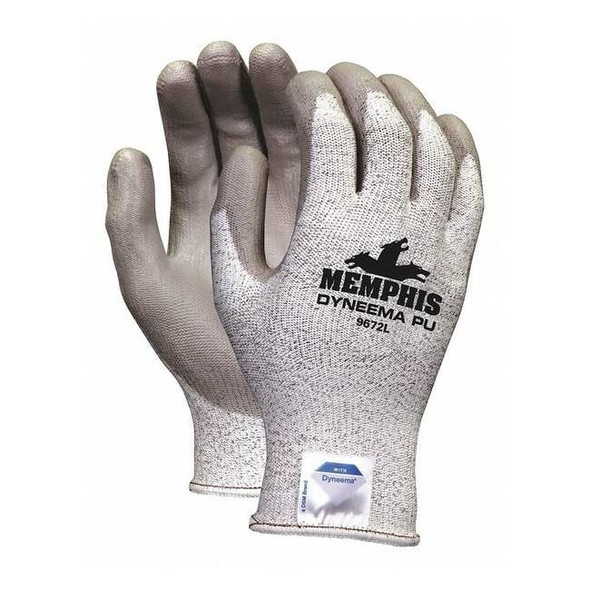 Cut-Resistant Coated Gloves, Cut Level A3 ,Dipped ,Polyurethane ,Smooth ,L 1 PR