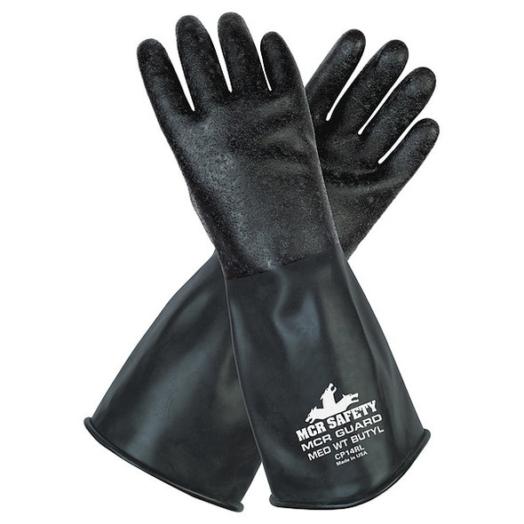 Mcr Safety Chemical Gloves,M,14 in. L,Rough,PR CP14RM Mcr Safety Chemical Gloves,M,14 in. L,Rough,PR CP14RM