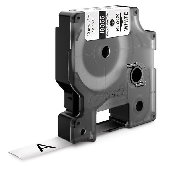 Rhino Continuous Label Roll Cartridge, Single Side, Polyolefin, 1/2 in x 5 ft, Black on White, Gloss