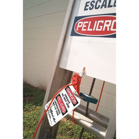 Accuform Ladder Climb Preventer, Danger, Aluminum, 13 1/4 in Width, 42 in Height KLB426