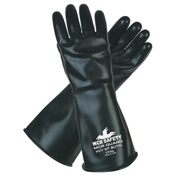 Mcr Safety Chemical Gloves,M,14 in. L,Blk,PR CP25M Mcr Safety Chemical Gloves,M,14 in. L,Blk,PR CP25M