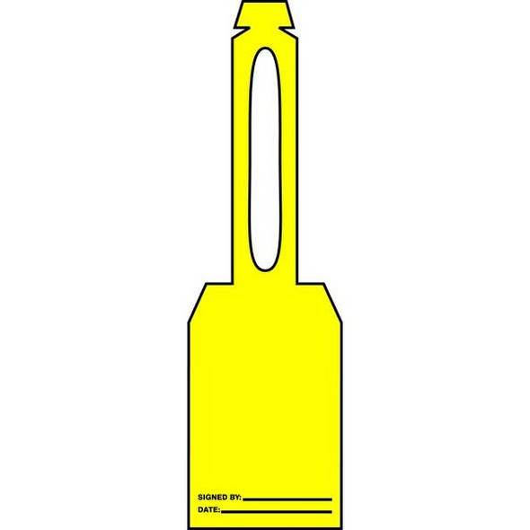 Tag, Blank, Plastic, 5 3/4 in H x 3 1/4 in W, Yellow, Rectangle, 25 PK