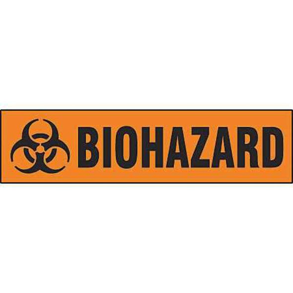 Brady Sign, Biohazard, Polyester, 12 in W, 3 1/2 in H 17753SLS