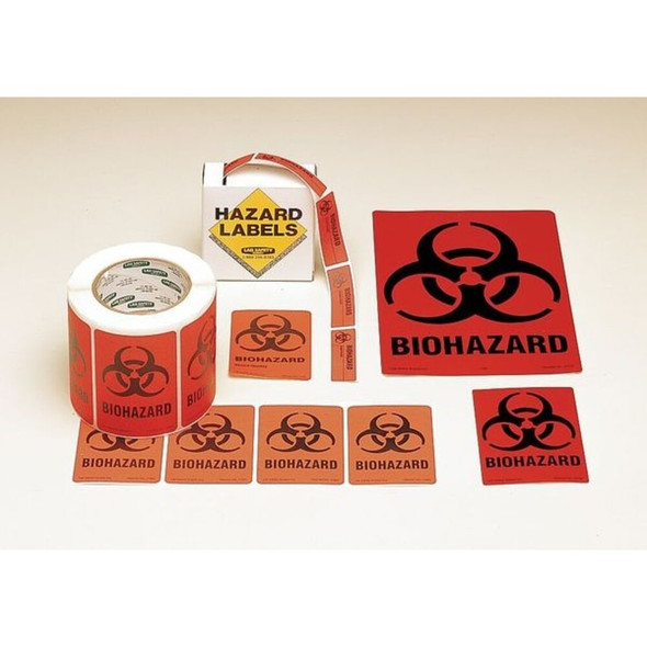Brady Warning Label, Biohazard, Paper, 2 7-8 in W, 4 in H 1127LS
