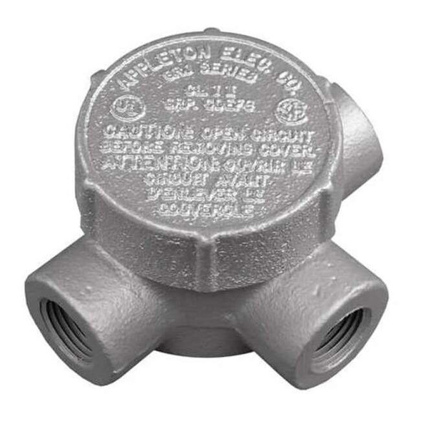 Appleton Electric Conduit Outlet Body,Iron,T,3/4 In. GRJT75