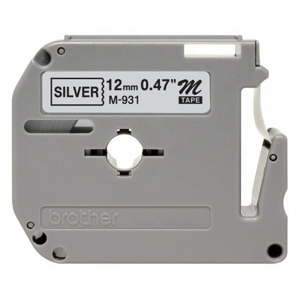 Brother Label-Ribbon Cartridge, Silver, 1-2 in W M931
