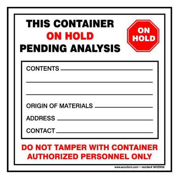 Accuform DOT Handling Label, Paper, 4" W, 4" H MHZW28PSC