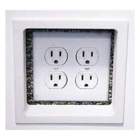 Electric Trim Ring, Number of Gangs: 2 Plastic, Smooth Finish, White
